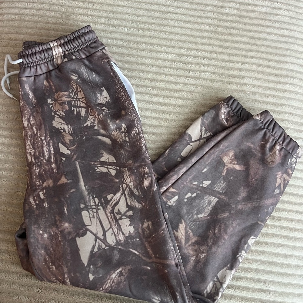 Camouflage Print Women's Track Joggers - Brown